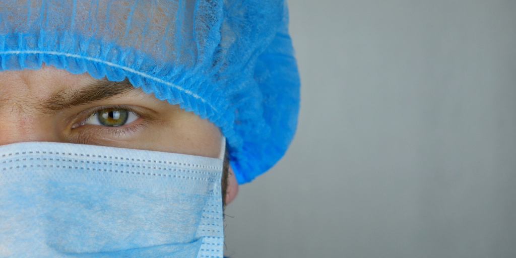 Surgeon wearing mask